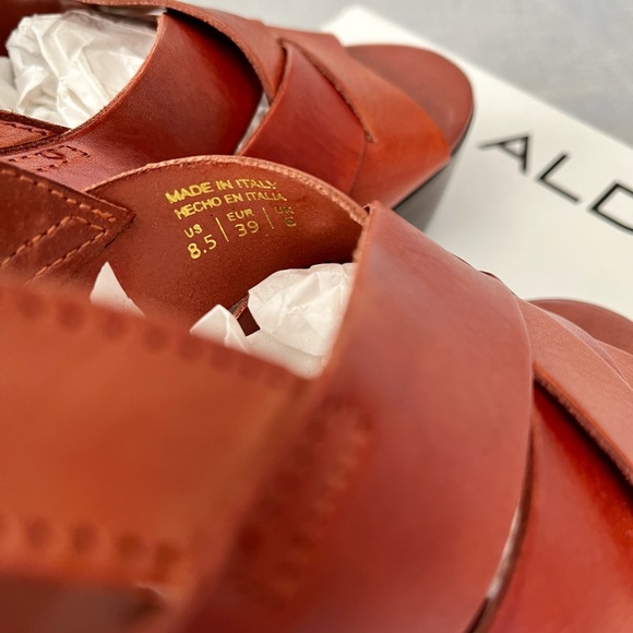 Aldo Women's Strappy Orange-Brown Sandals - USA 8.5 / EUR 39 - Picture 6 of 9